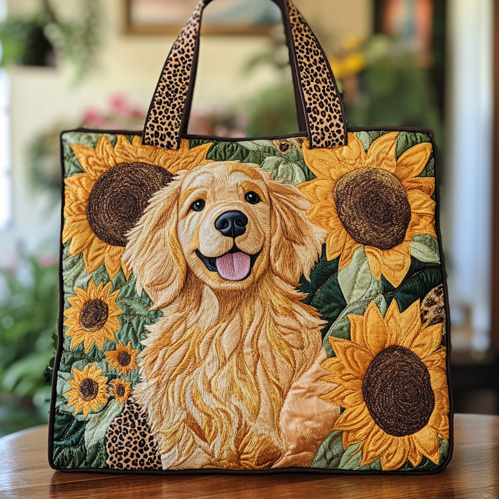 Zonnebloem Gouden Liefde Gequilt Tote Bag