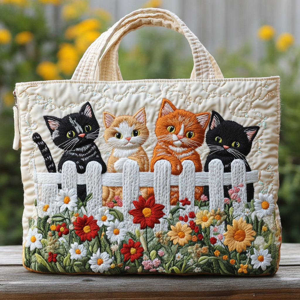 Bloesem Kittens Gequilted Tote Bag