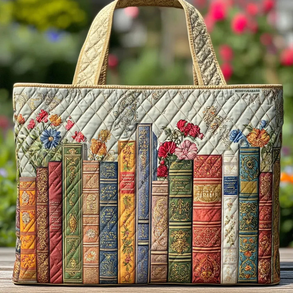 Gequilted Tote Bag - Betoverde Bibliotheek