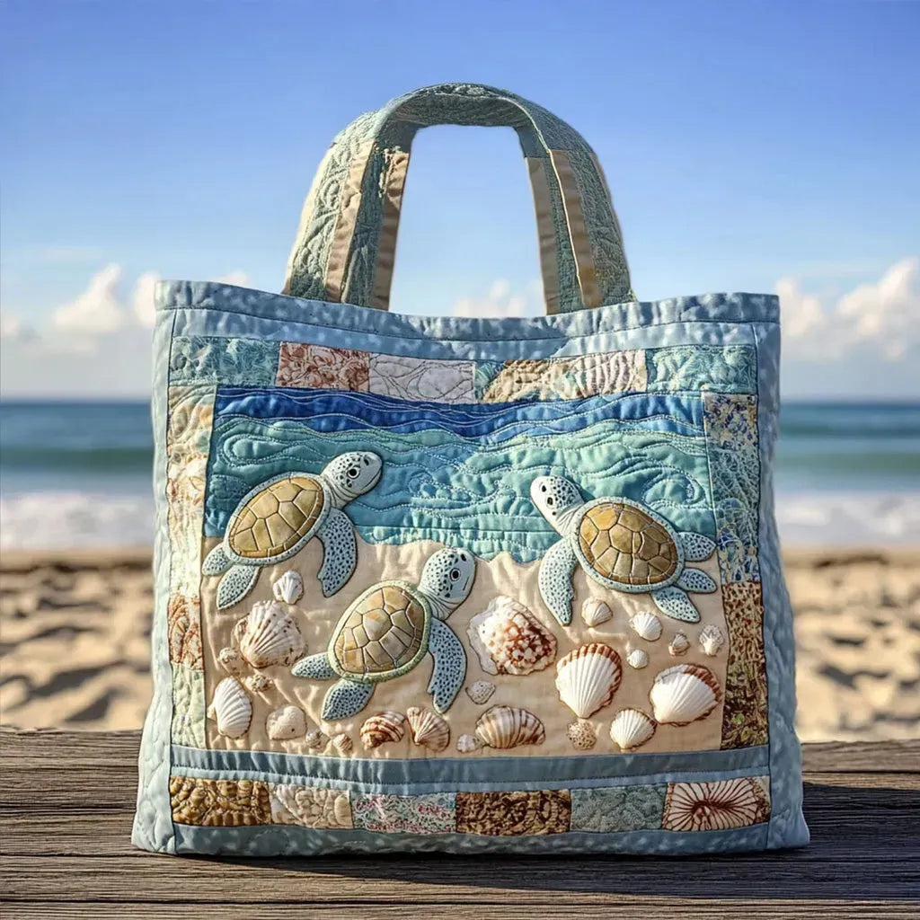 Ambachtelijke Gequilte Tas - Zeeschildpadden