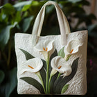 Gequilte Artisan Tas - Witte Lelies 1