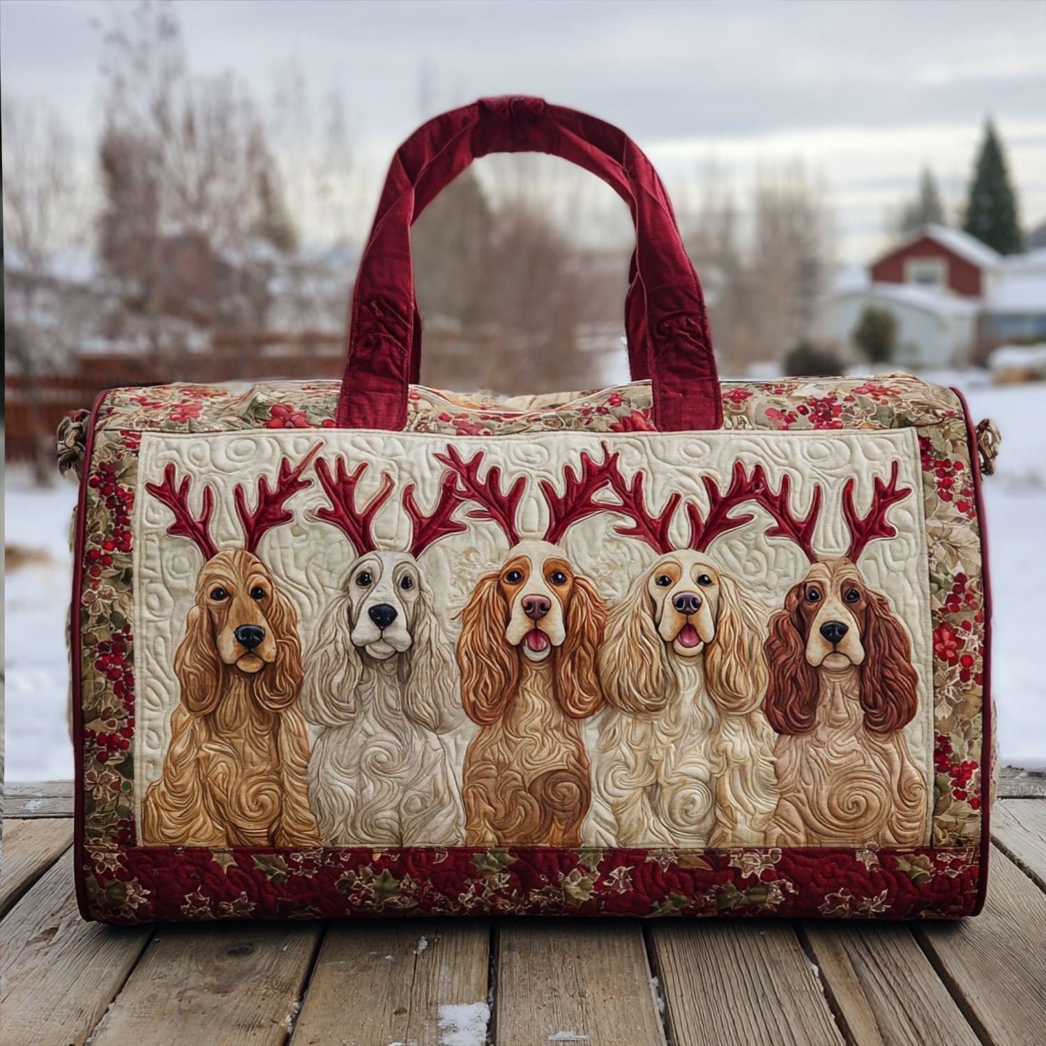 Bouncy Spaniel Gequilted Duffle Bag
