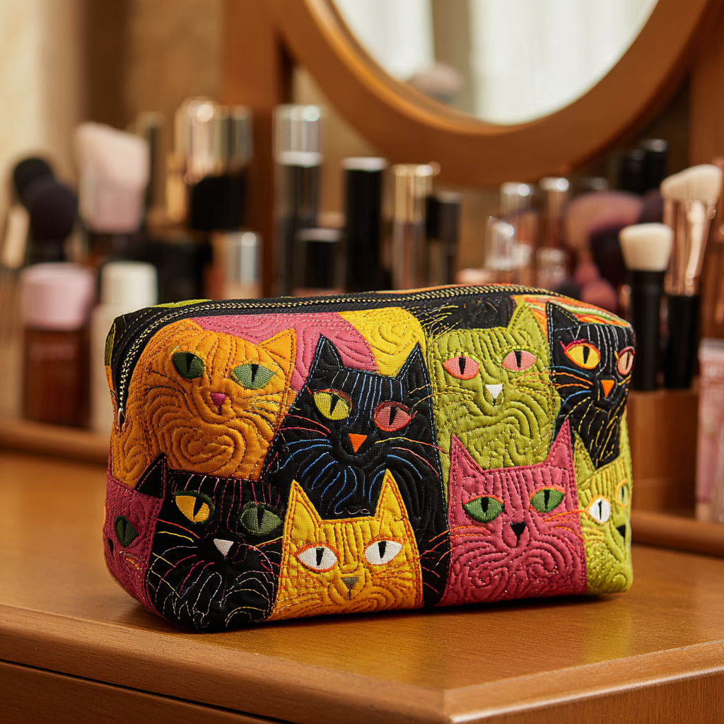 Kat Tuin Gequilt Make-up Tas
