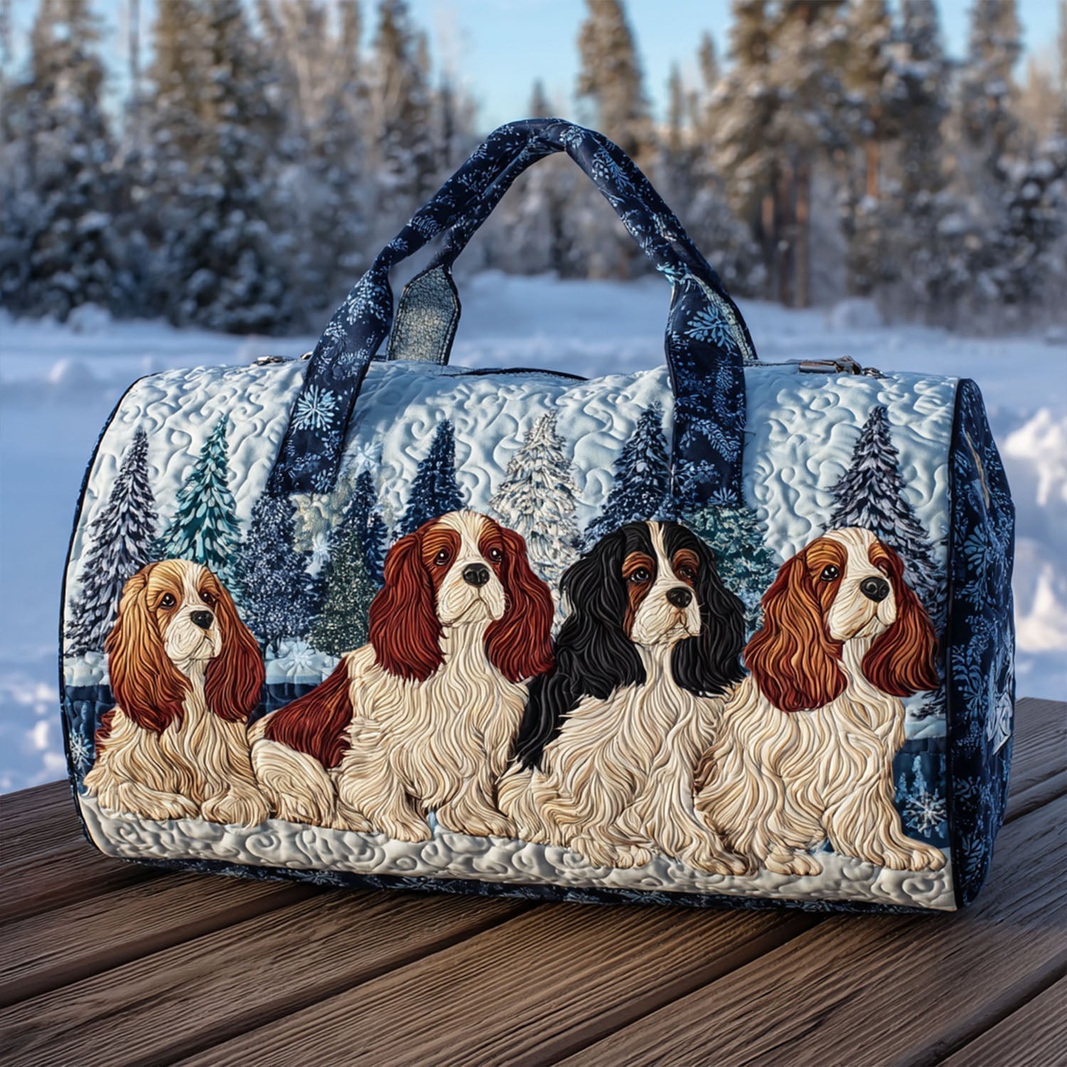 Cuddle Spaniel Gequilted Duffle Bag