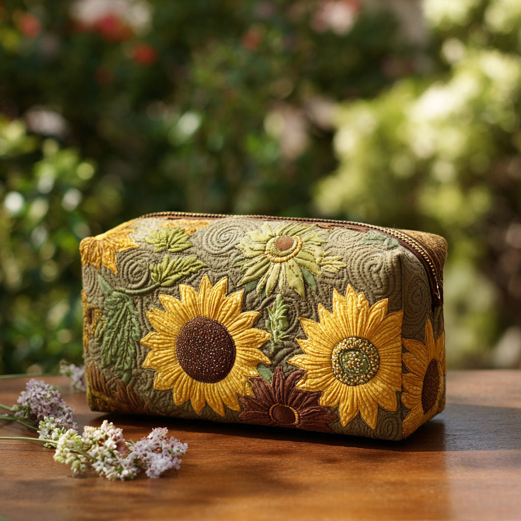 Gouden Veld Gequilt Make-up Tas