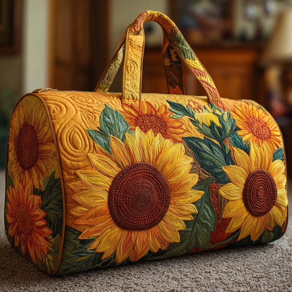 Gelukkige Bloem Gequilt Duffle Tas