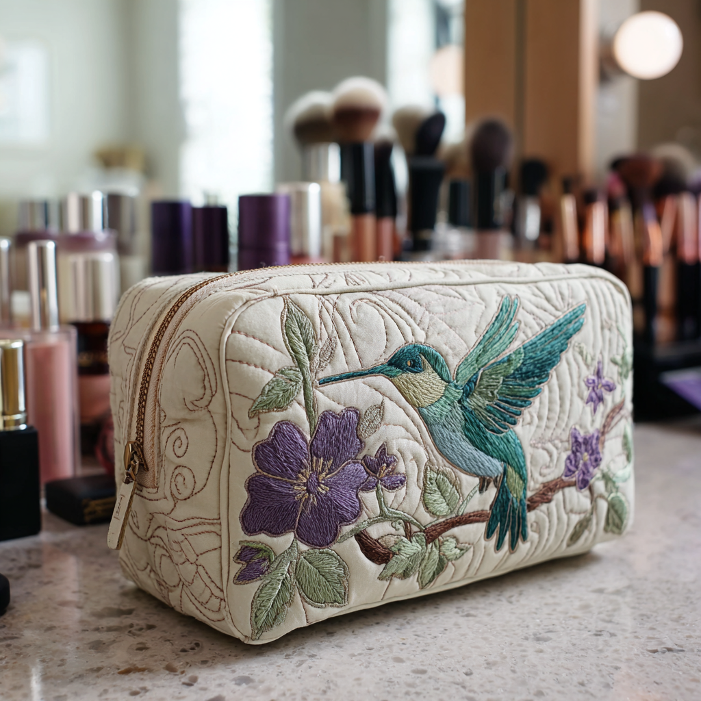 Hummingbird Bloom Gequilted Make-up Tas