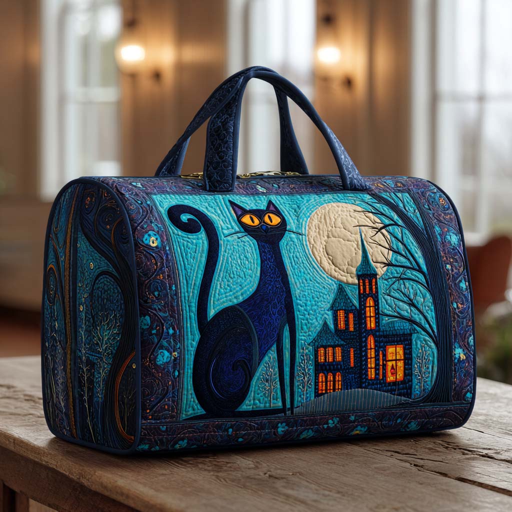 Midnight Cats Gequilted Duffle Bag