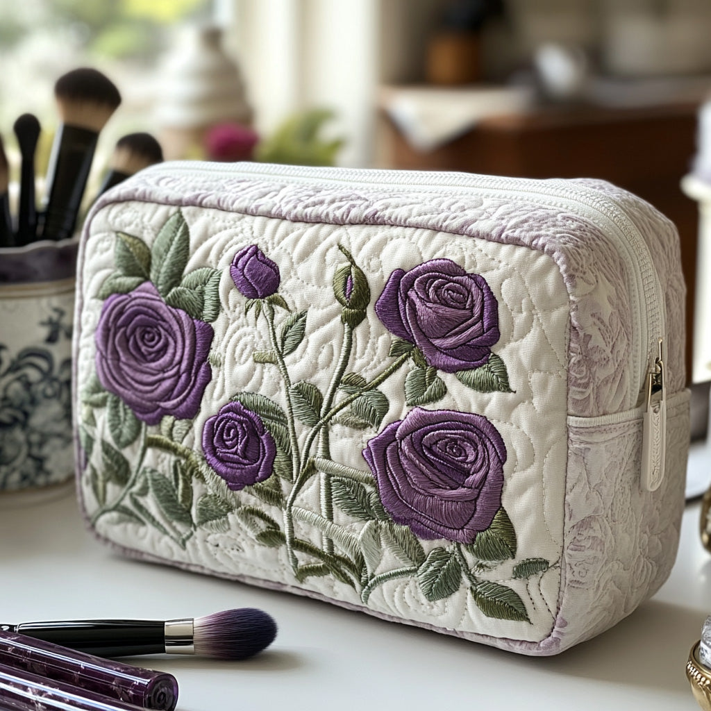 Maantlicht Bloem Gequilte Make-up Tas