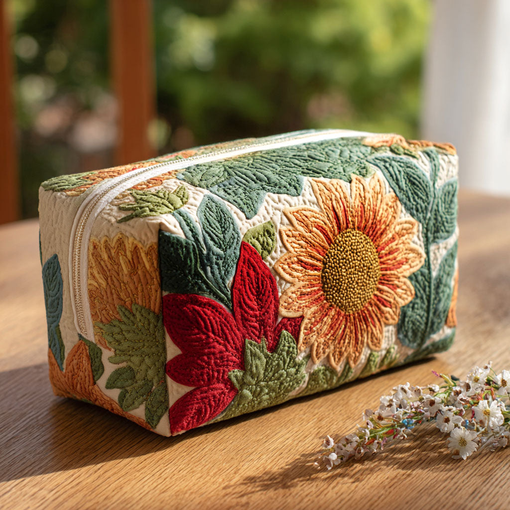 Ochtendbloem Gequilt Make-up Tas