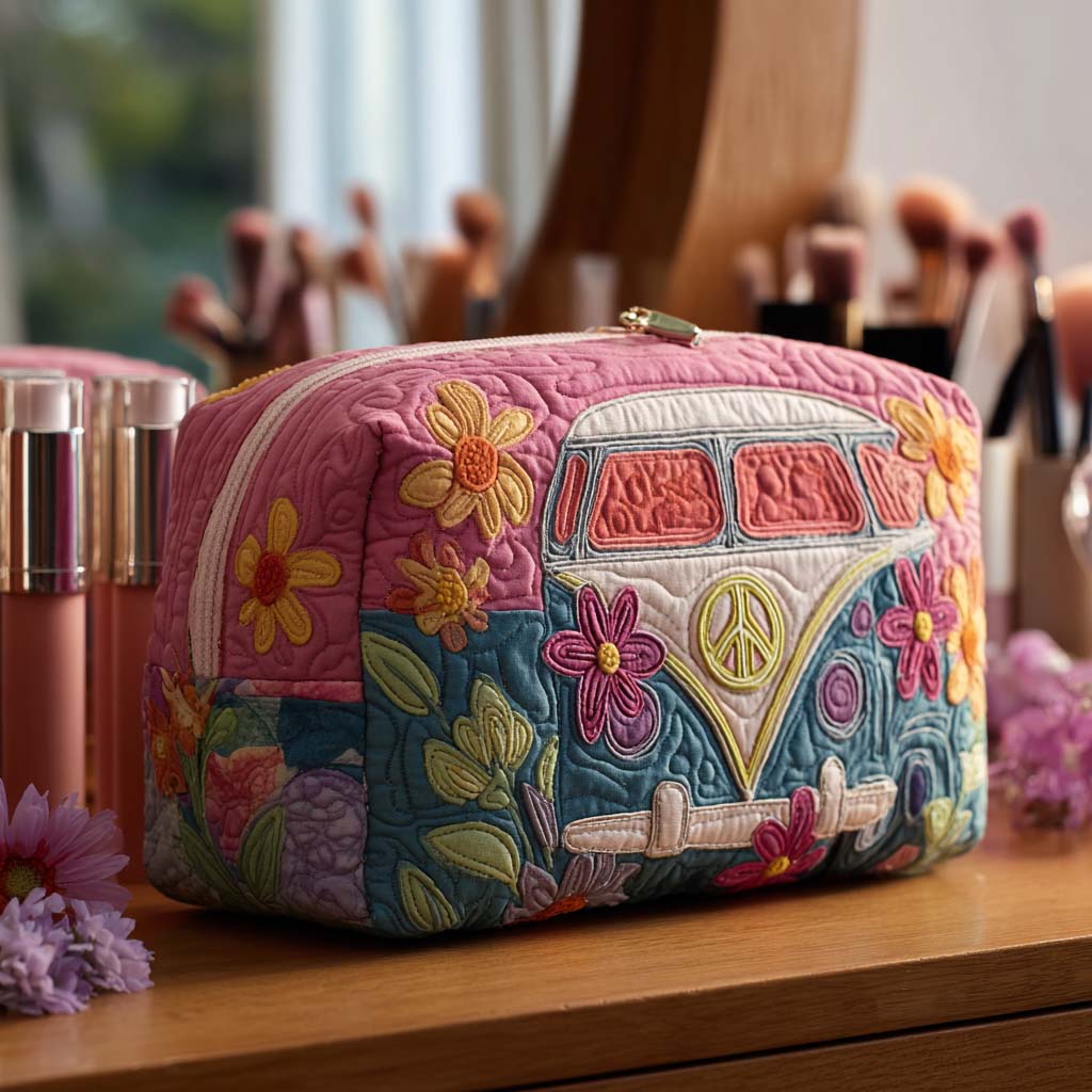 Retro Bloom Reis Quilted Makeup Bag