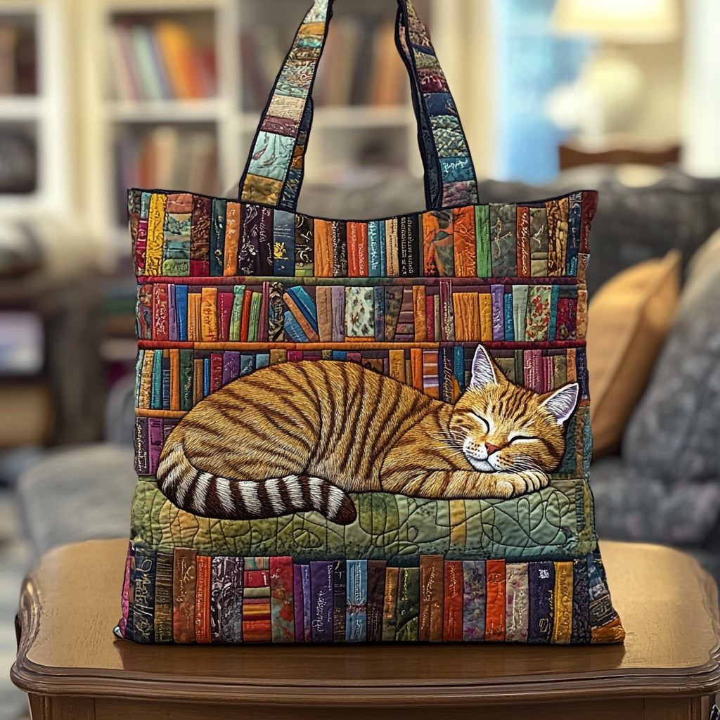 Boekige Kat Naps Quilted Tote Bag