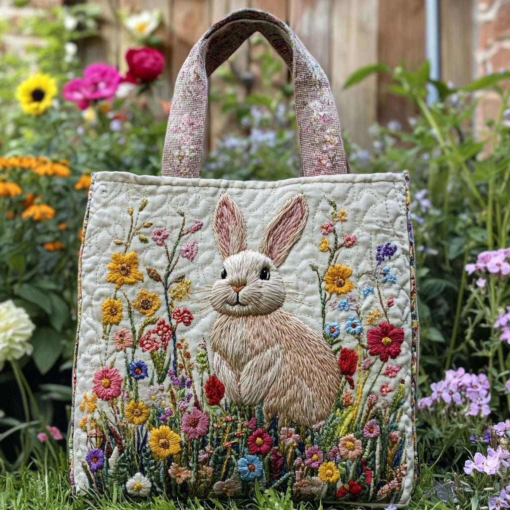 Bunny Flower Gequiltte Tote Bag