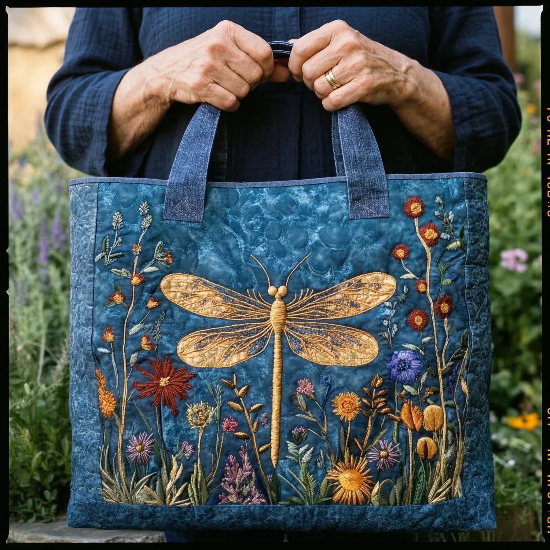 Gequiltte Tas - Gouden Libelle