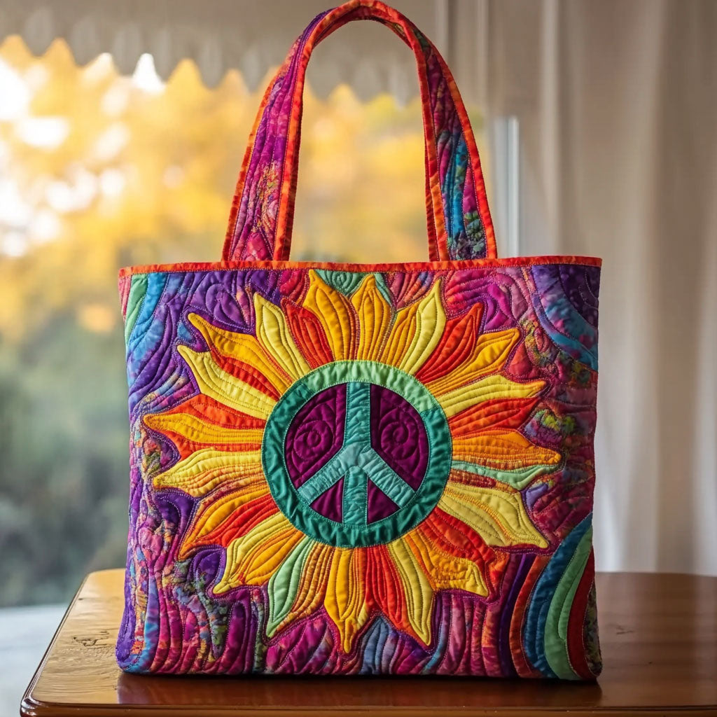 Warme Gloed Zonnebloem Gequilt Tote Bag
