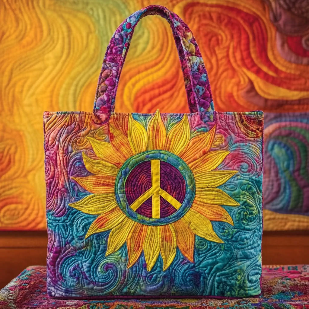 Gouden Zonnebloem Gequilt Tote Bag