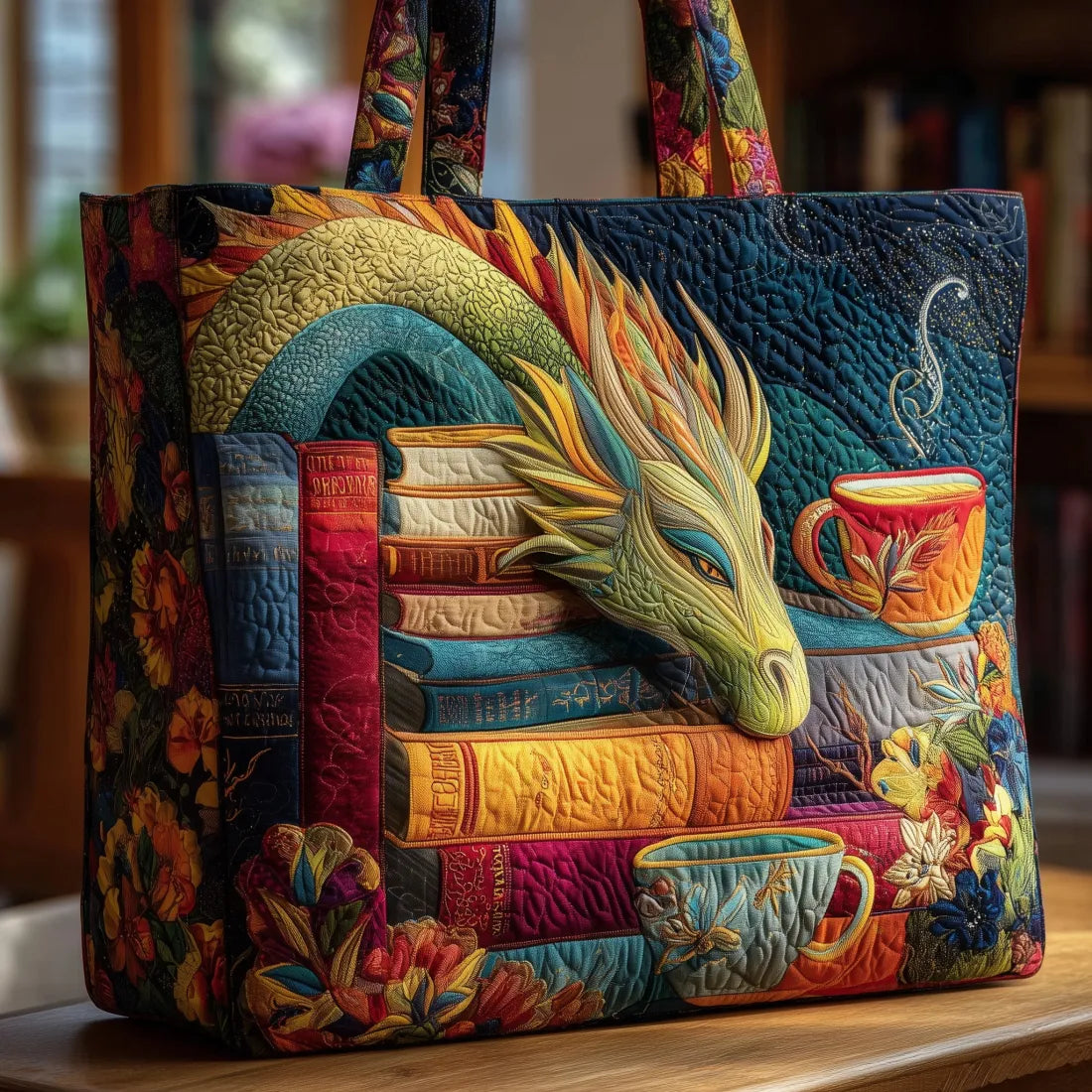 Artisan Tas - Draaklezer met Boeken en Mokken