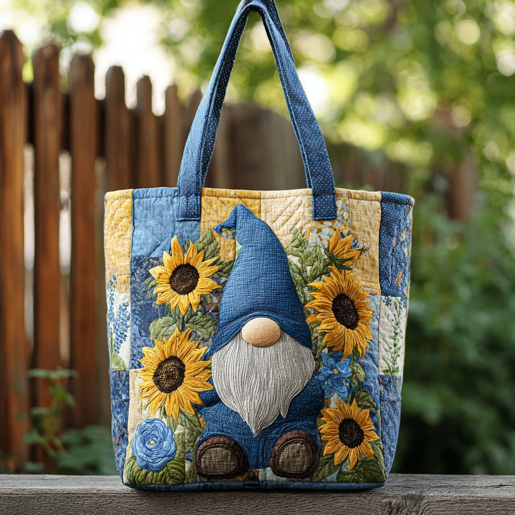 Zonnebloem Gnoom Gequilt Tote Bag