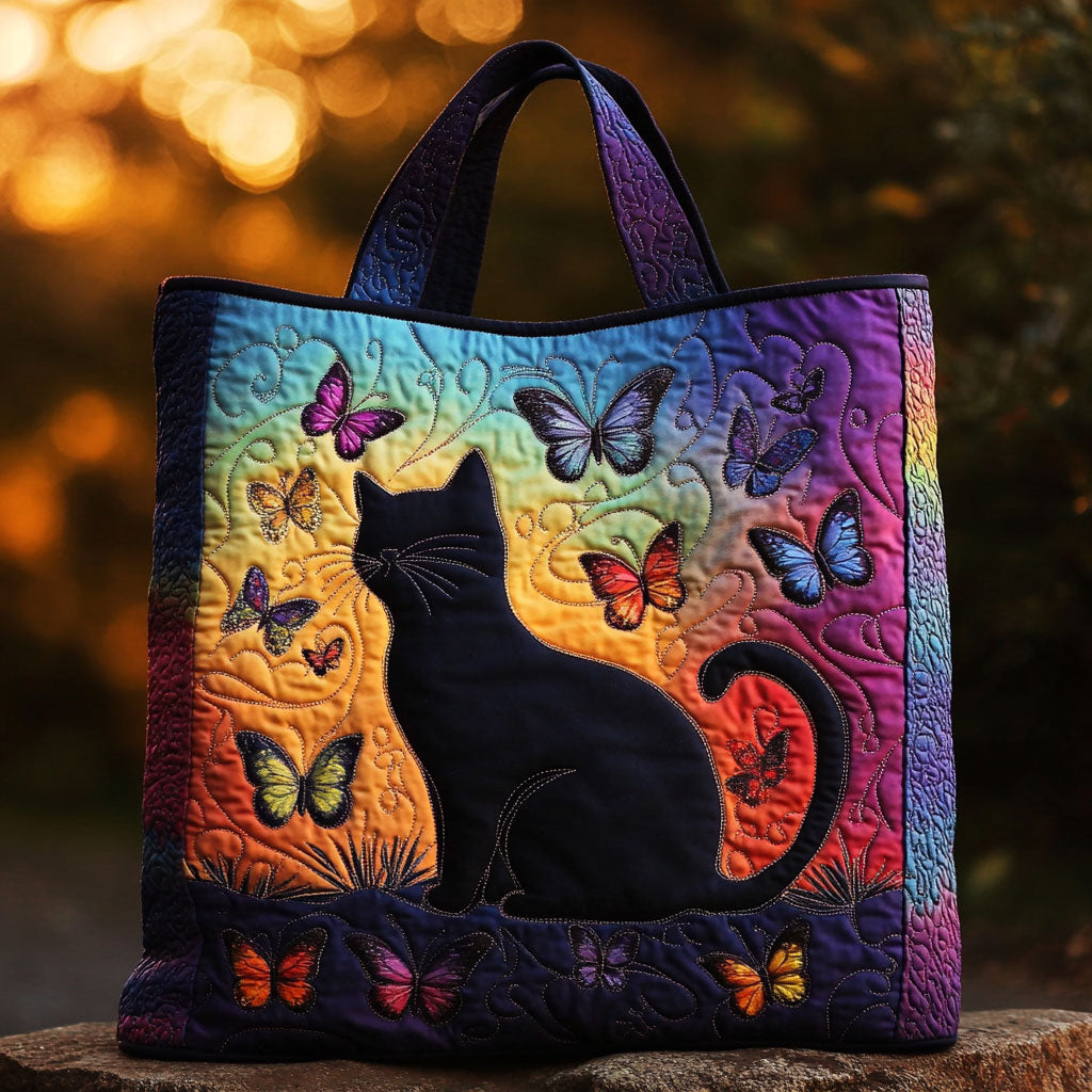 Poemheart Kat Gequiltte Tote Bag