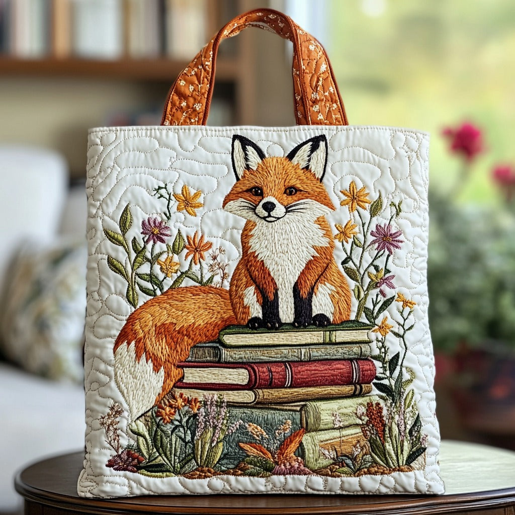 Boekige Fox Gequilt Tote Bag