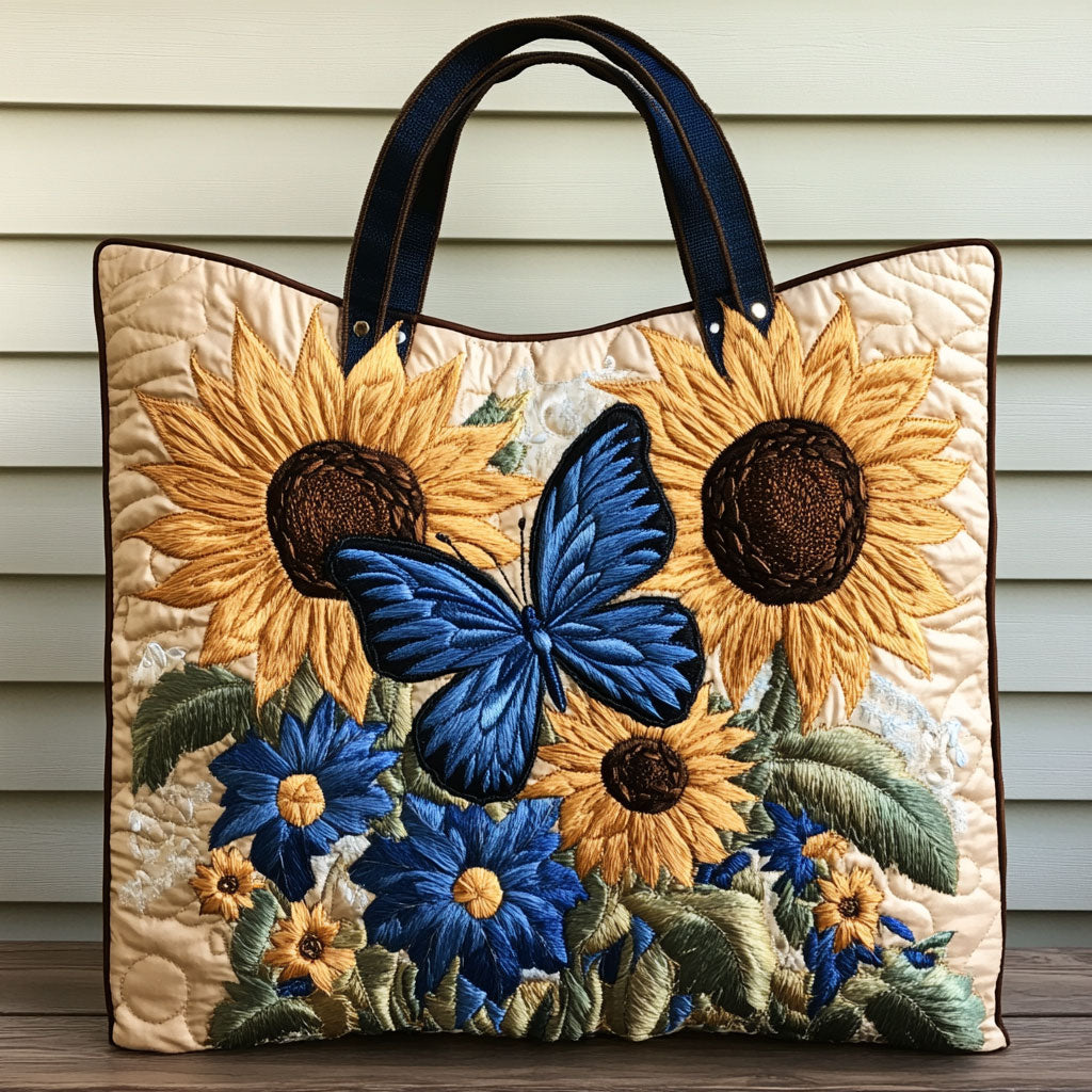 Vlinder Bloem Glow Gequiltede Tote Bag