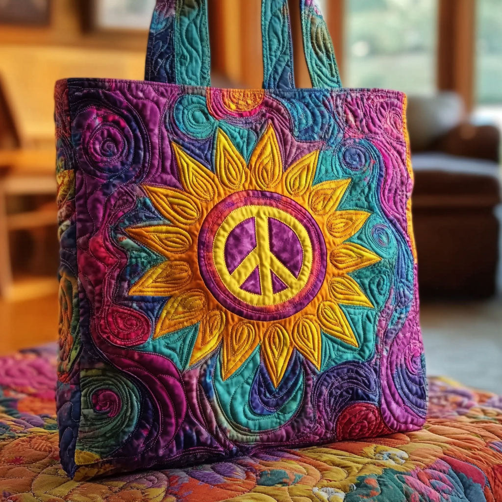 Aardse Zonnebloem Gequilt Tote Bag