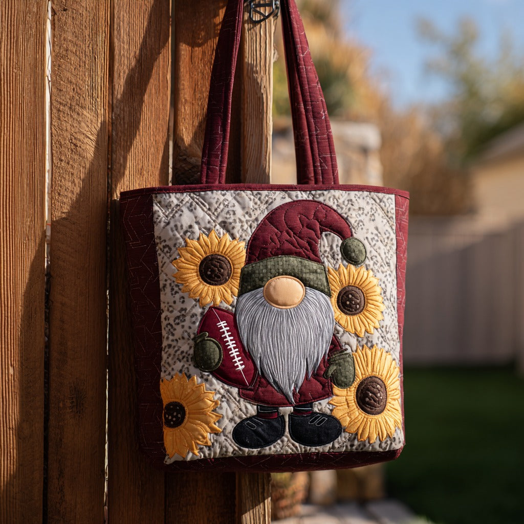 Zonnebloem Voetbal Gequilt Tote Bag