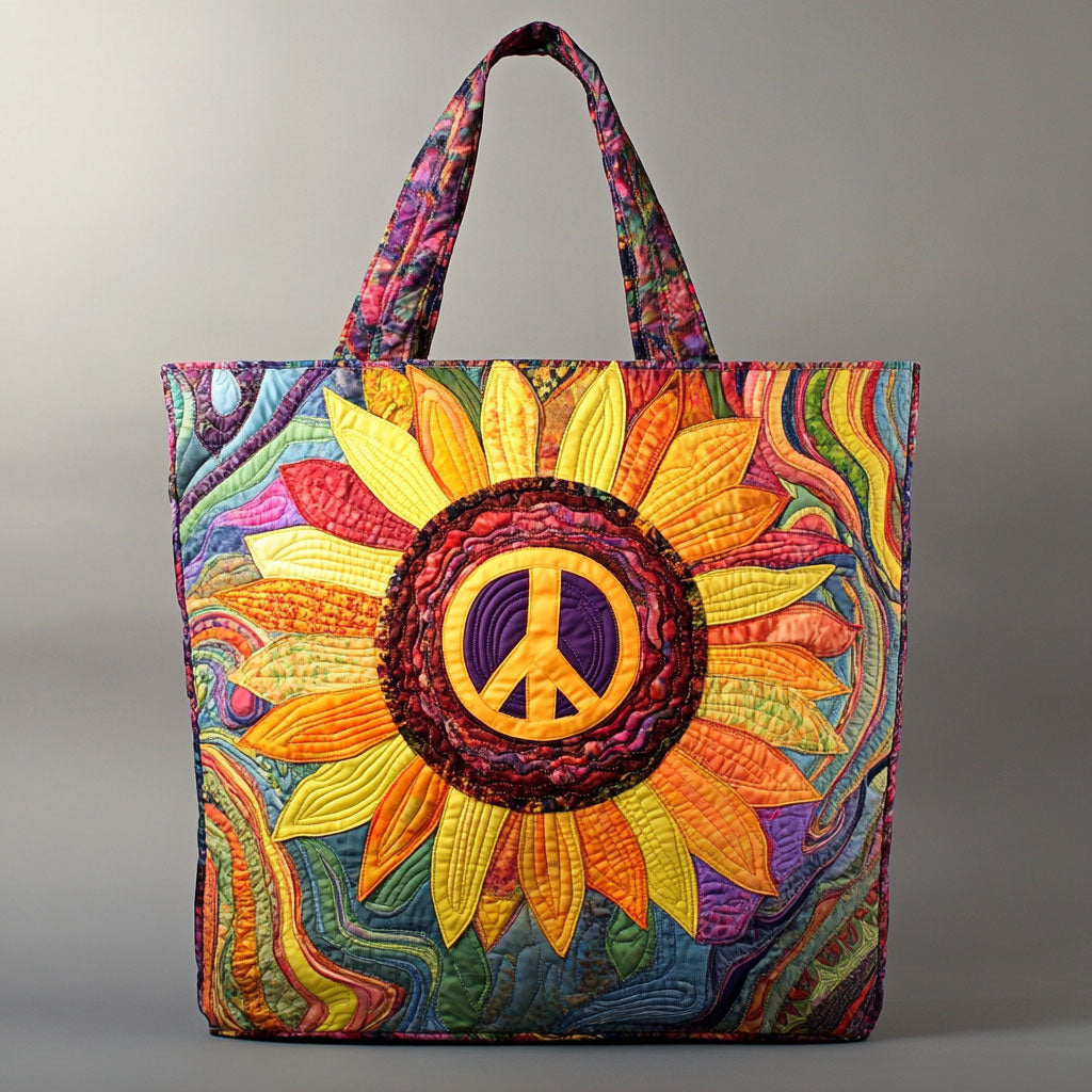 Bohemian Zonnebloem Gequilt Tote Bag