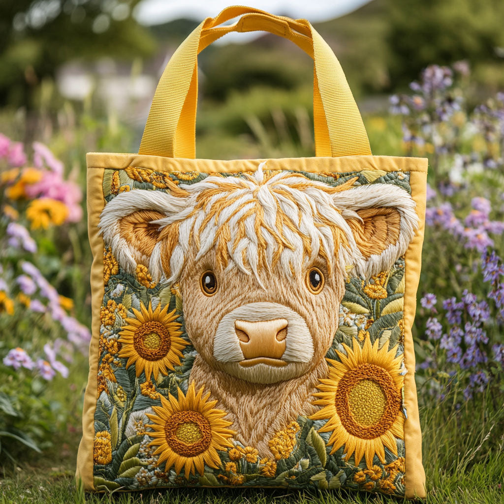 Baby Cow Zonnebloem Gequilt Tote Bag