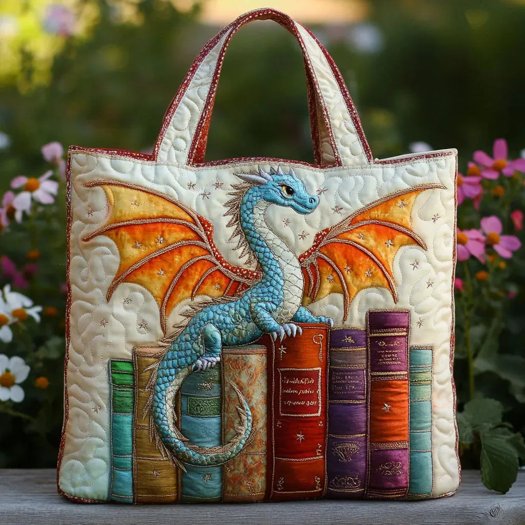 Gequilted Tas - Smaragdgroene Draak Boekbewaker