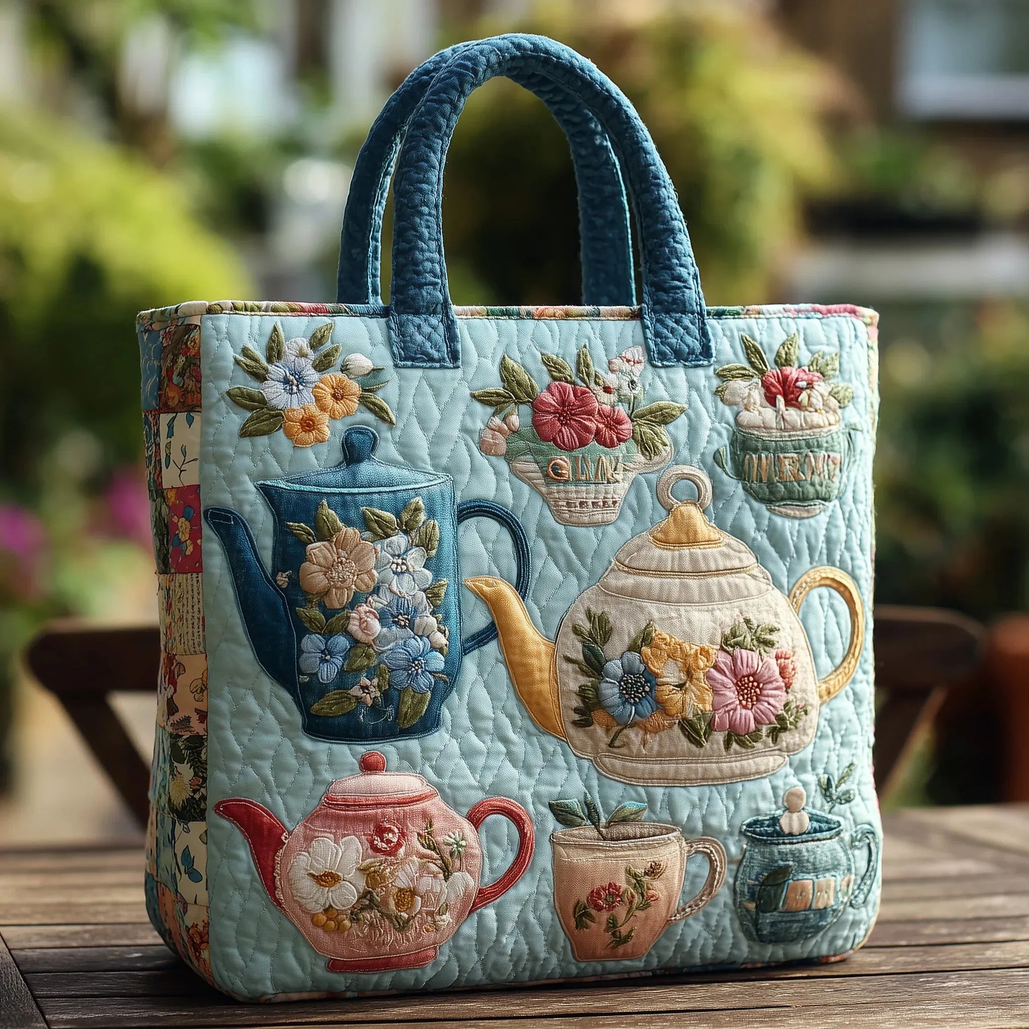 Gequilte Tas - Bloemenpatroon