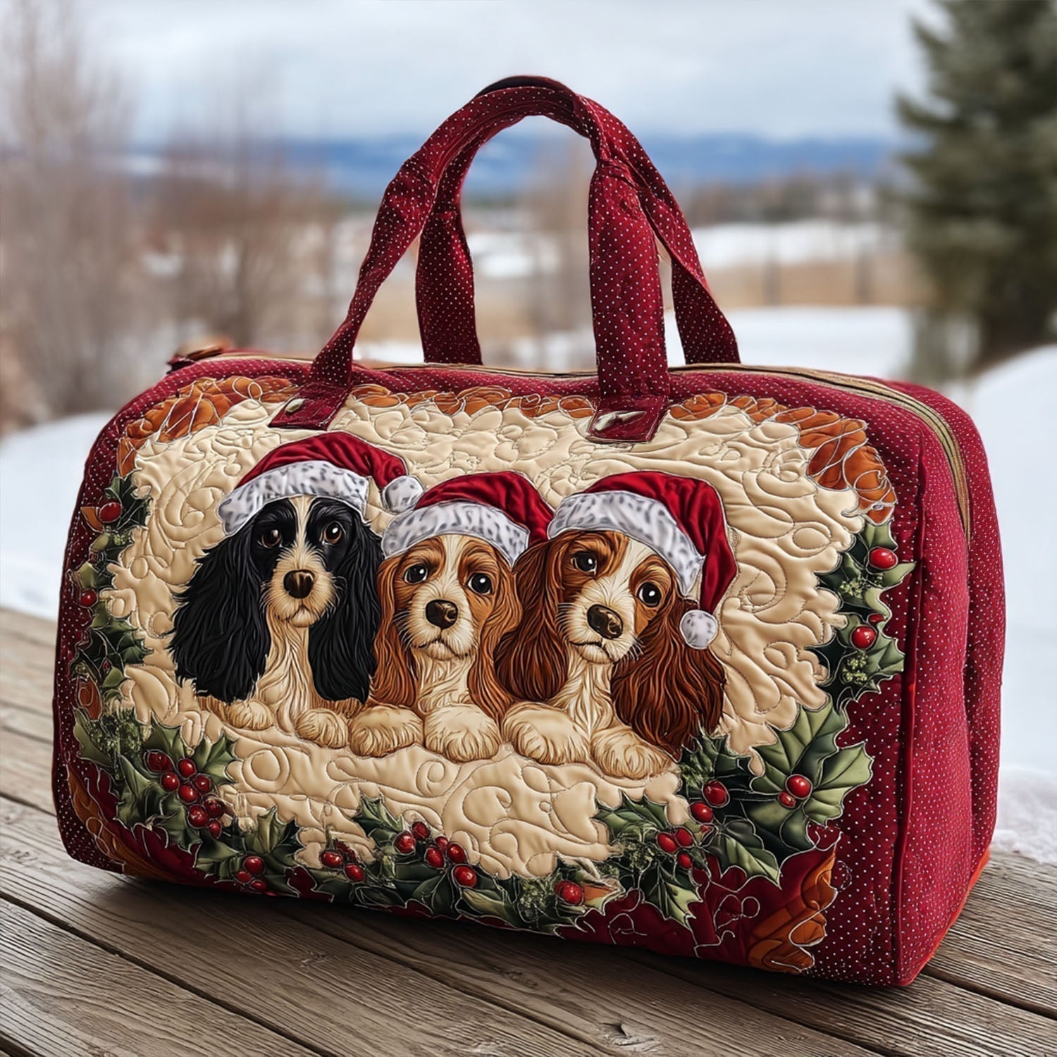 Beste Vriend Spaniel Gequilt Duffle Bag
