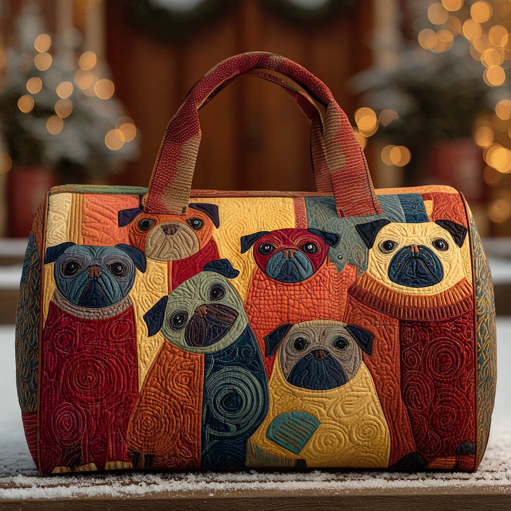 Bubbles Pug Gequilt Duffle Bag