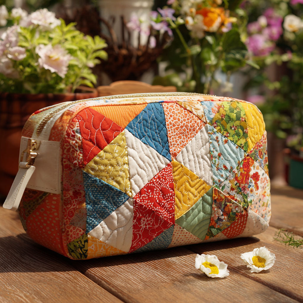 Kleur Groove Gequilt Make-up Tas