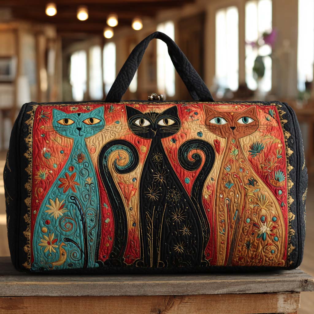 Betoverde Katten Trio Gequilt Duffle Bag