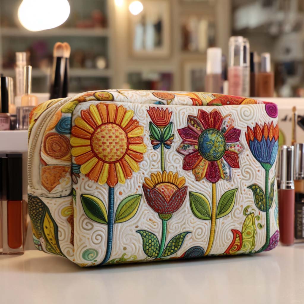 Blije Bloem Gequilt Make-up Tas