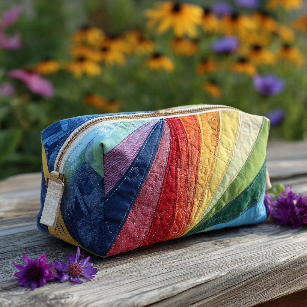 Regenboog Flow Gequilted Make-up Tas