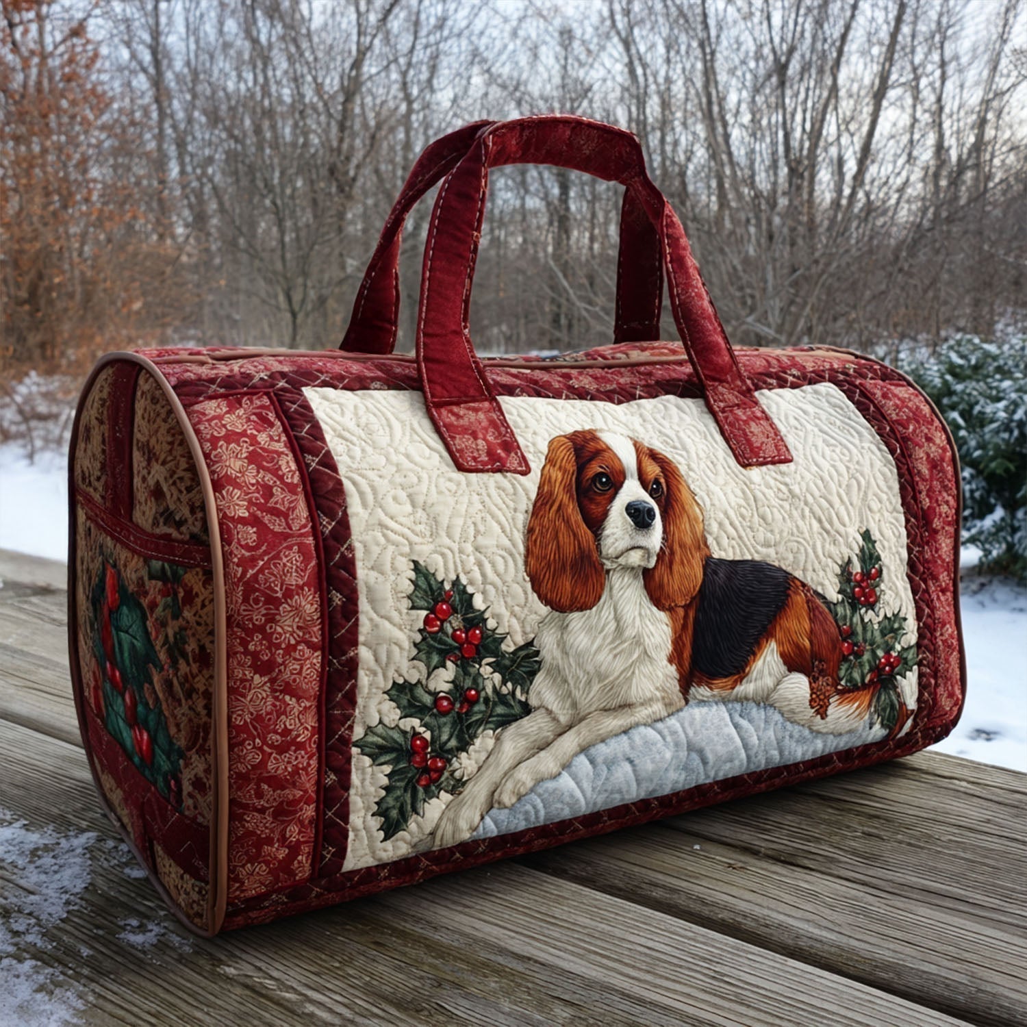 Sneeuwvlok Spaniel Gequilt Duffle Tas