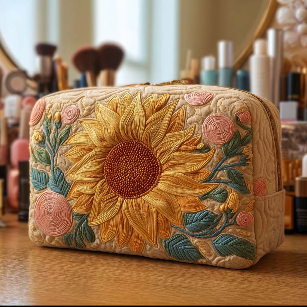 Zachte Zonnige Gequilte Makeup Tas