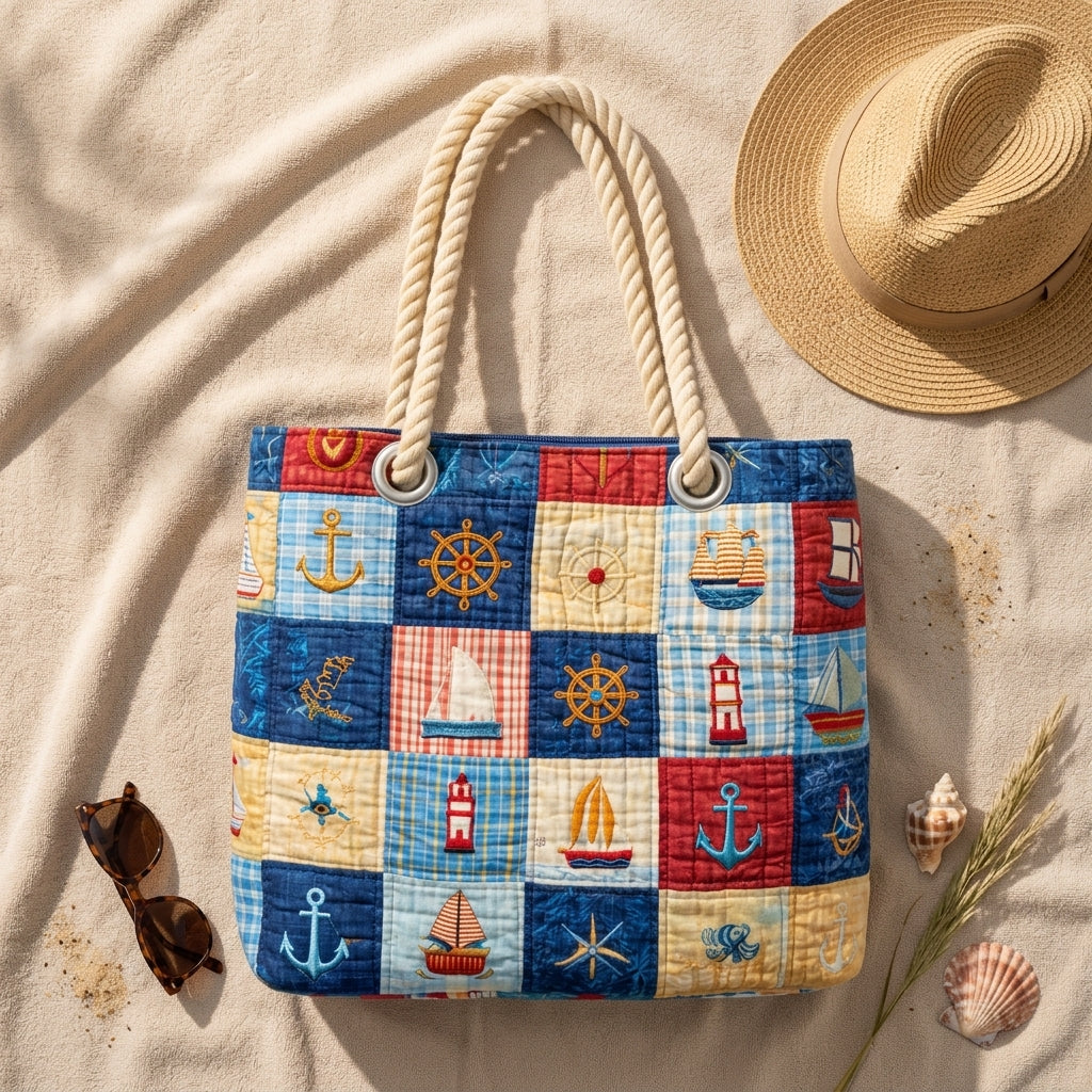 Strandtas - Marine Patchwork