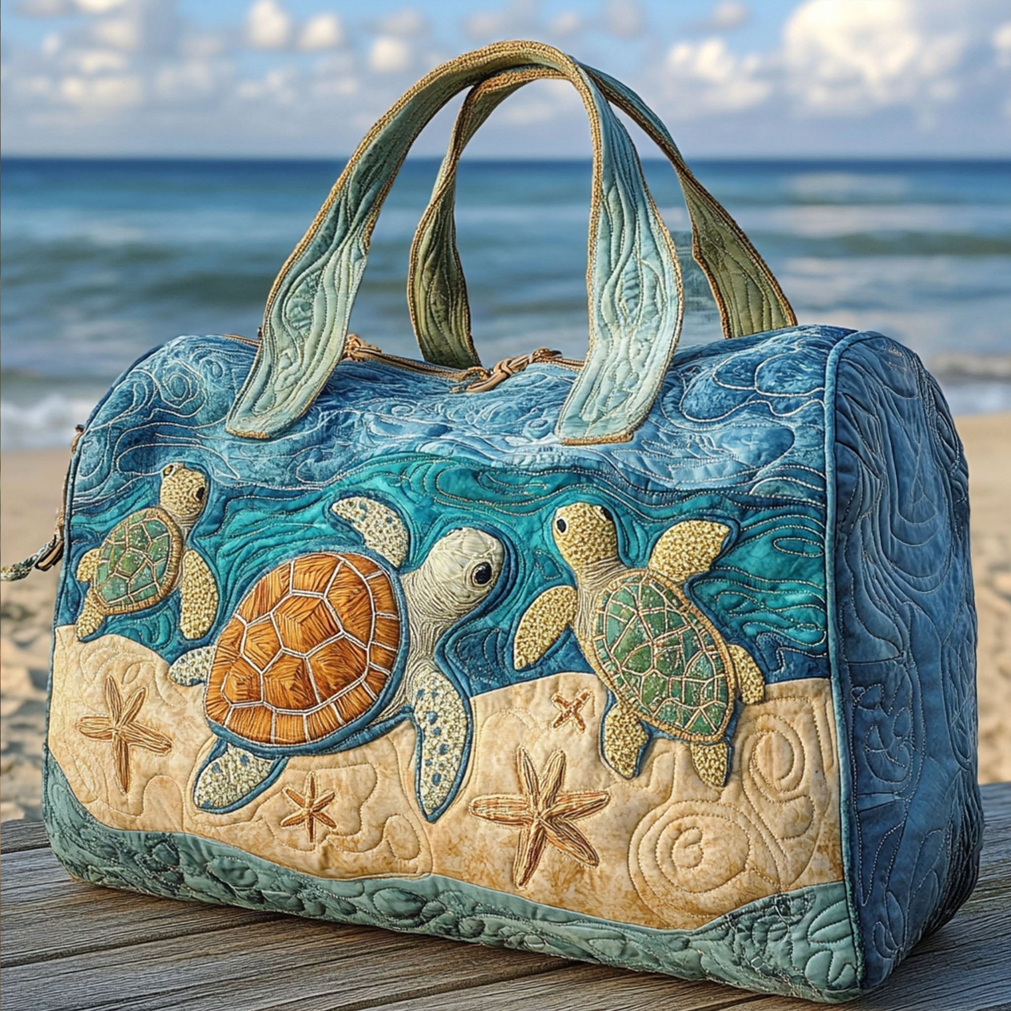 Turtly Cute Gequilte Duffle Bag