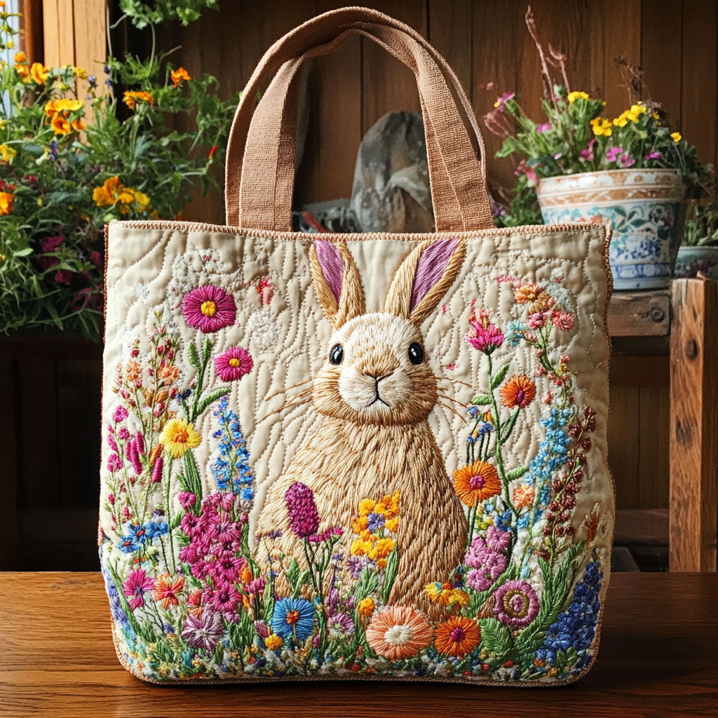 Konijnen Tuin Gequilt Tote Bag