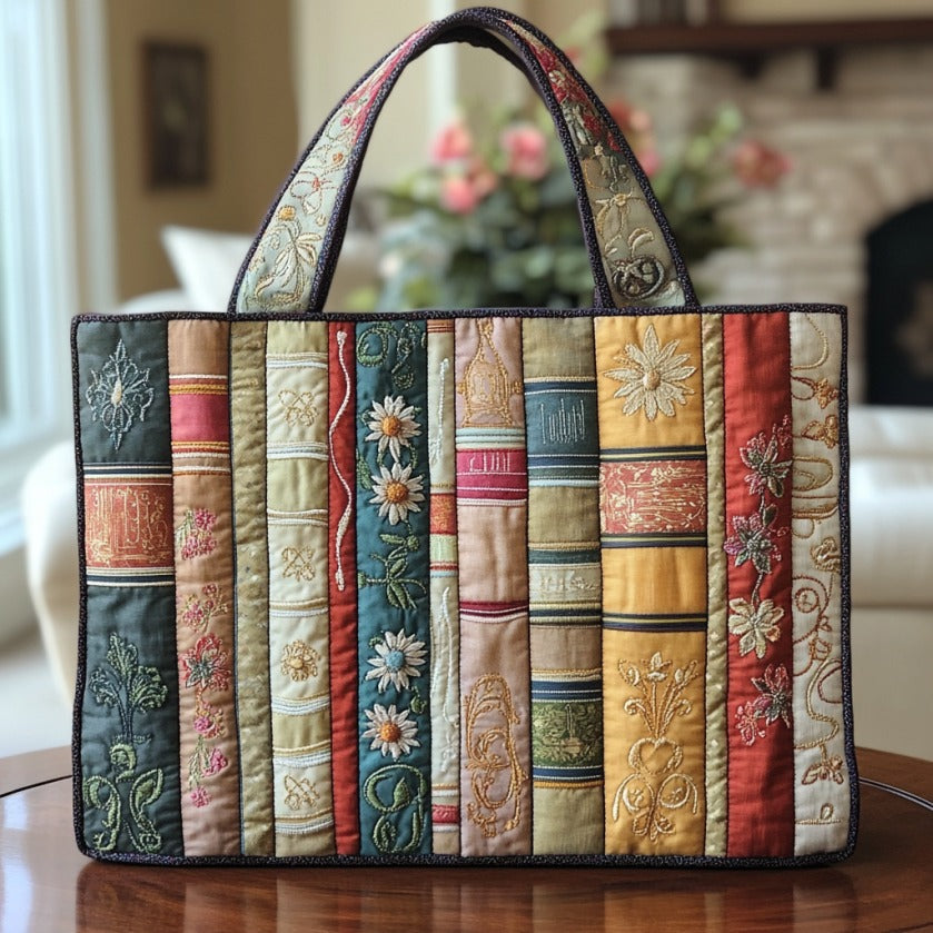 Vintage Boeken Gequilt Tote Bag