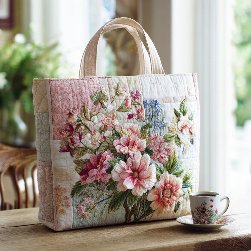 Bloom Flower Gequilted Tote Bag