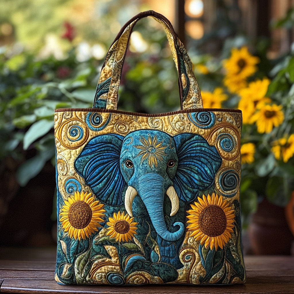 Zonnige Olifant Gequilt Tote Bag
