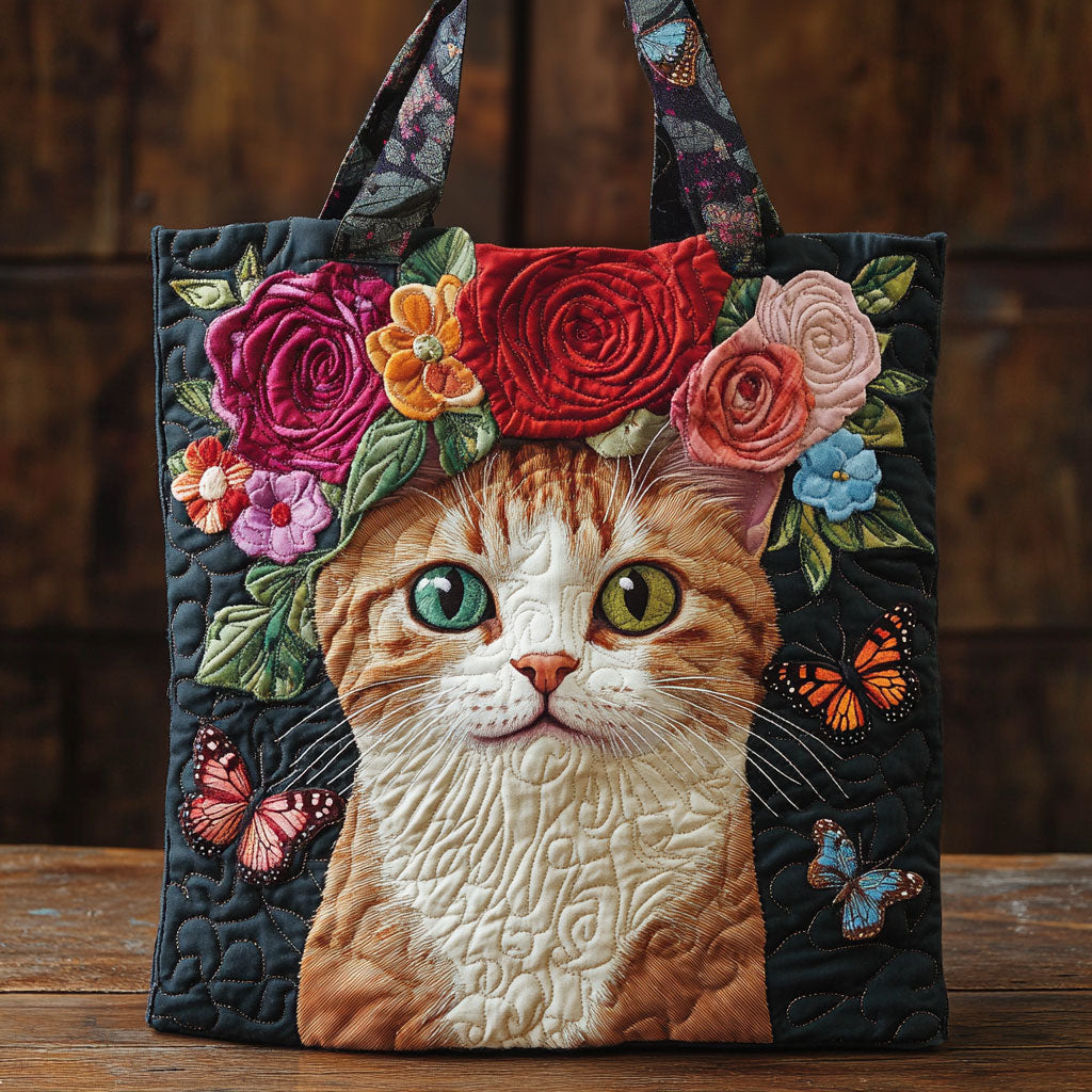 Bloemige Snorharen Gequilt Tote Bag