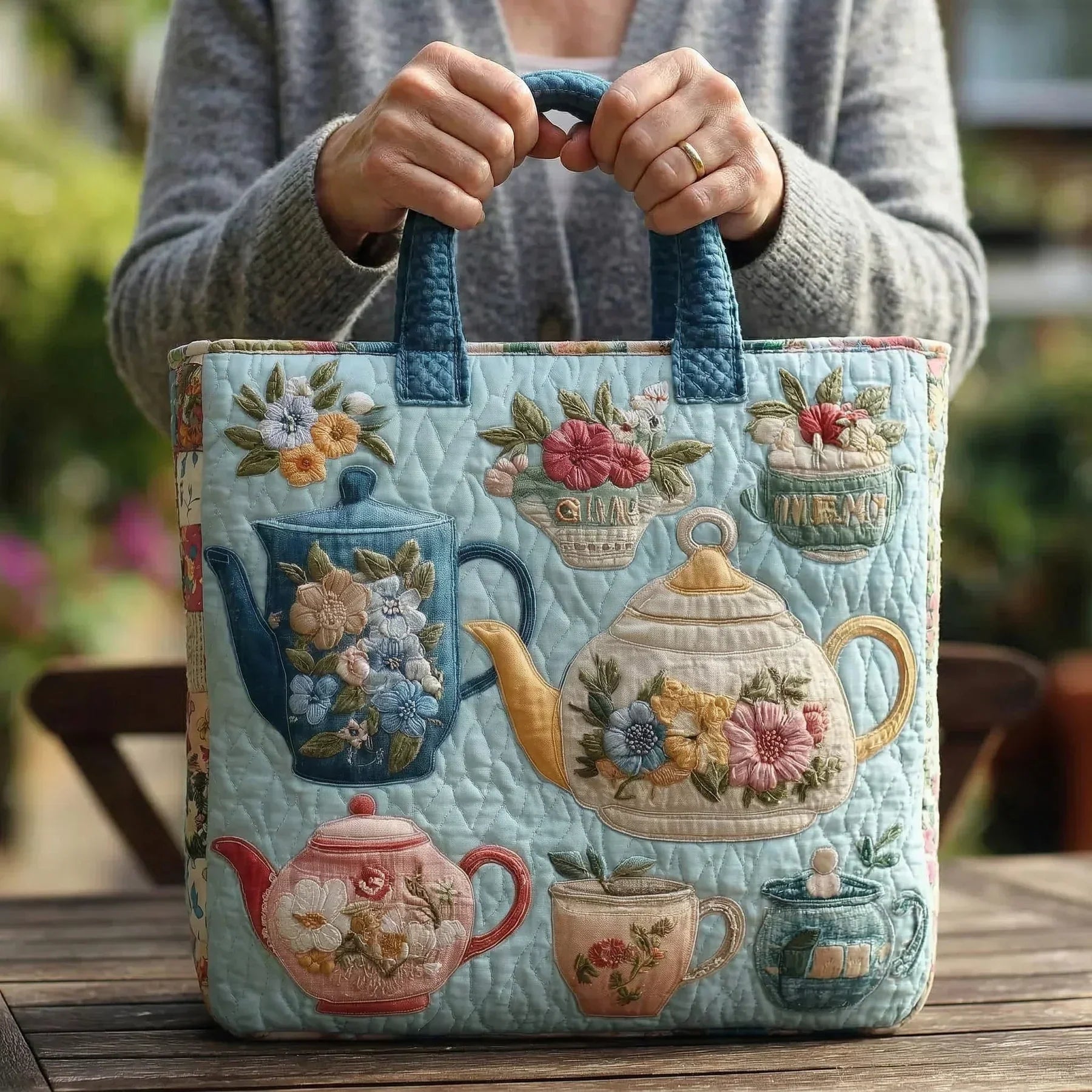 Gequilte Tas - Bloemenpatroon